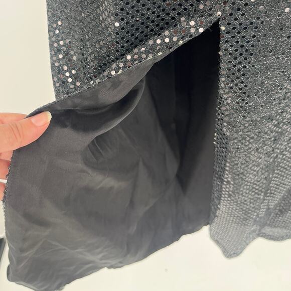 Vtg Y2K Roberta Sequin Formal Dress 9/10 Hoco Prom Halter Gala Halter 90s Goth - Picture 7 of 11